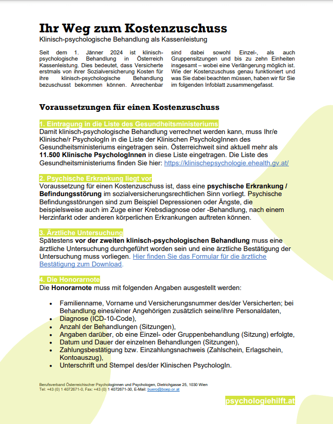 factsheet ihr weg zum kostenzuschuss